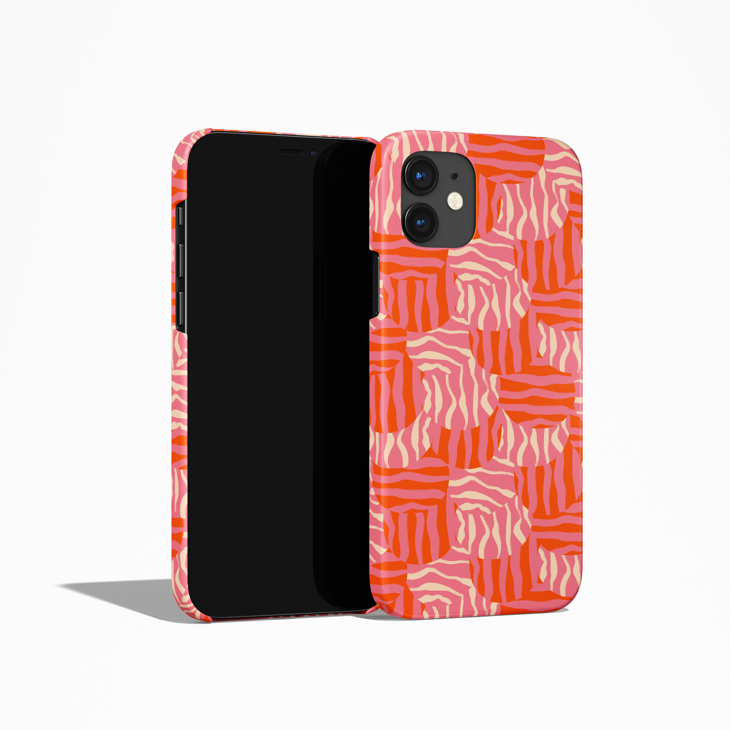 Pink and Orange Mid Century Pattern iPhone Case