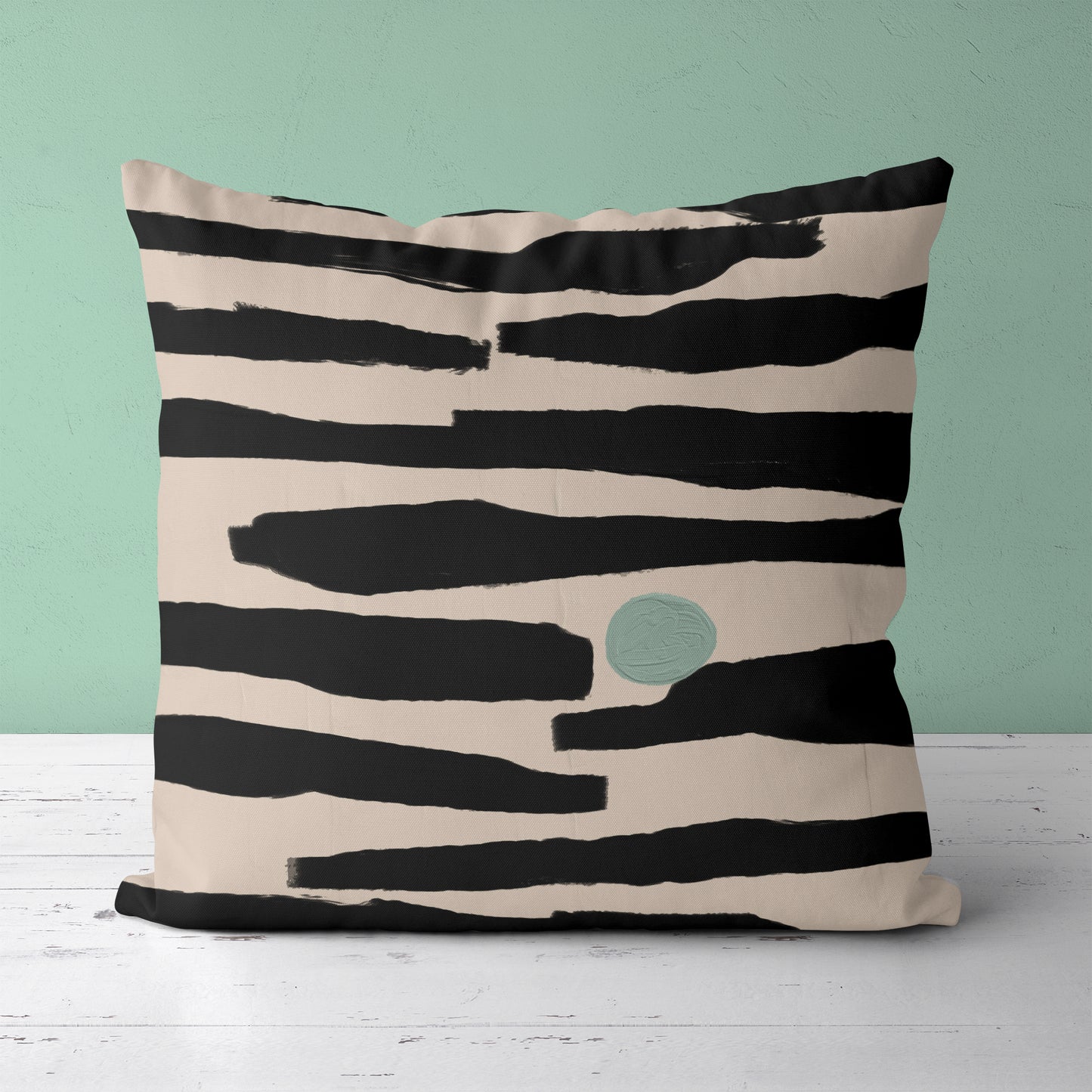 Black Modern Art Throw Pillow