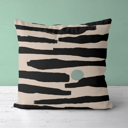 Black Modern Art Throw Pillow