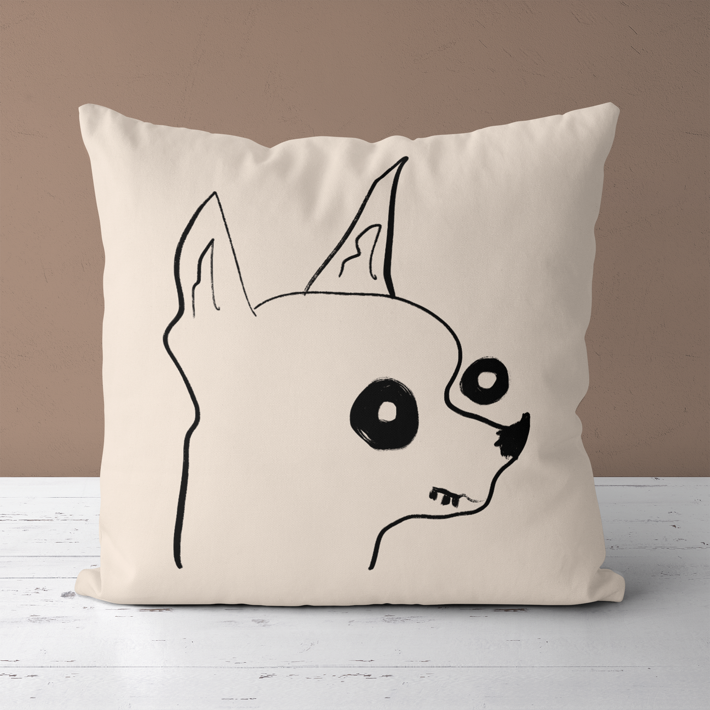 Small Funny Chihuahua, Minimalist Throw Pillow