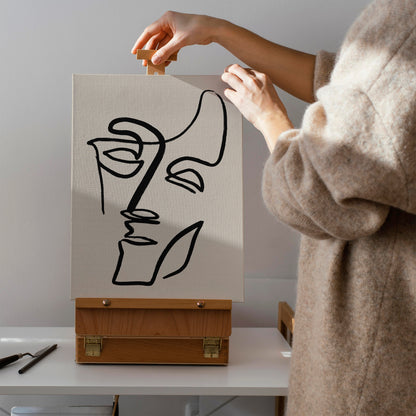 Picasso Face Line Art Canvas Print