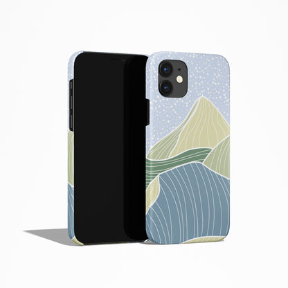 Blue Landscape Minimalist Art iPhone Case