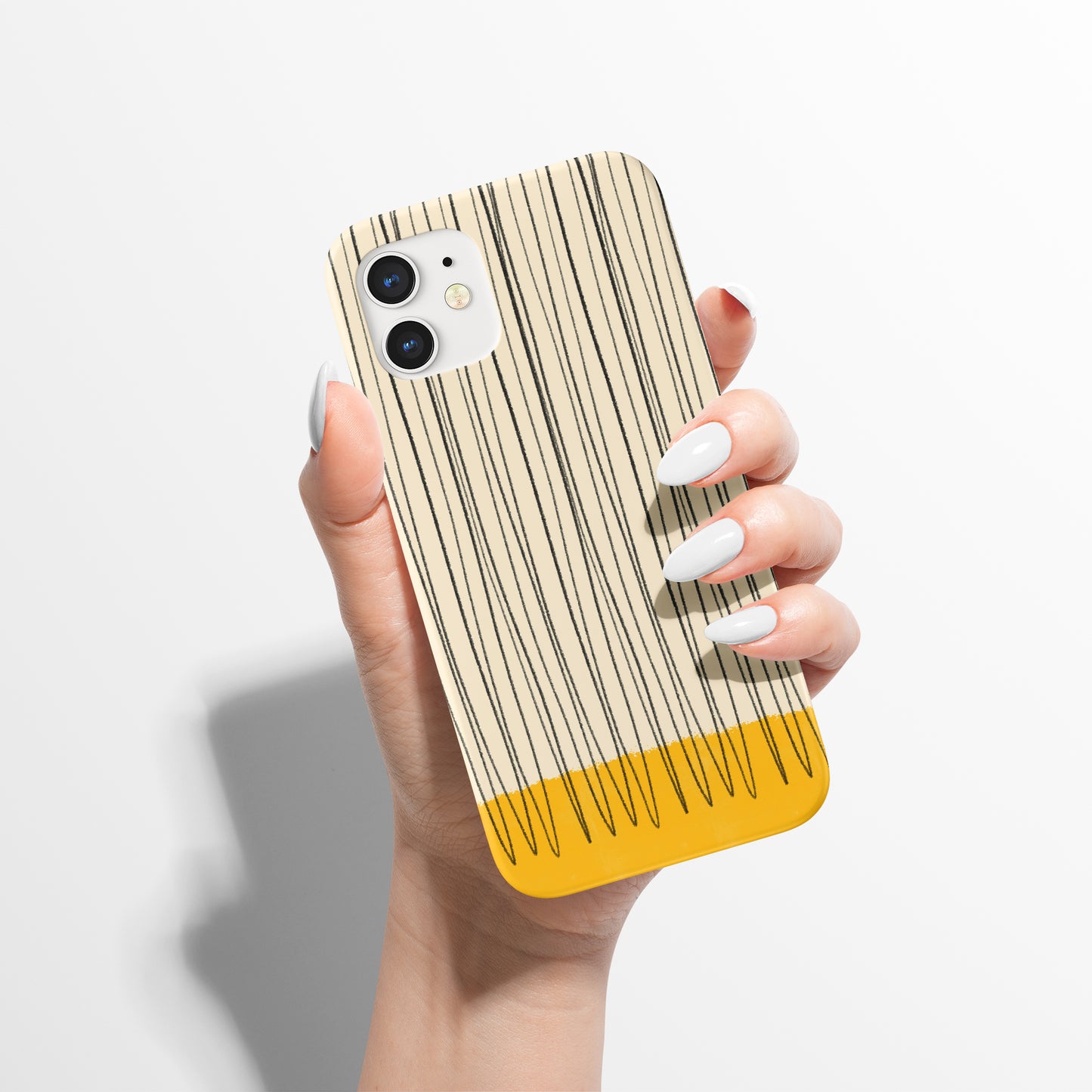 Yellow Abstract Line Art Painting iPhone Case