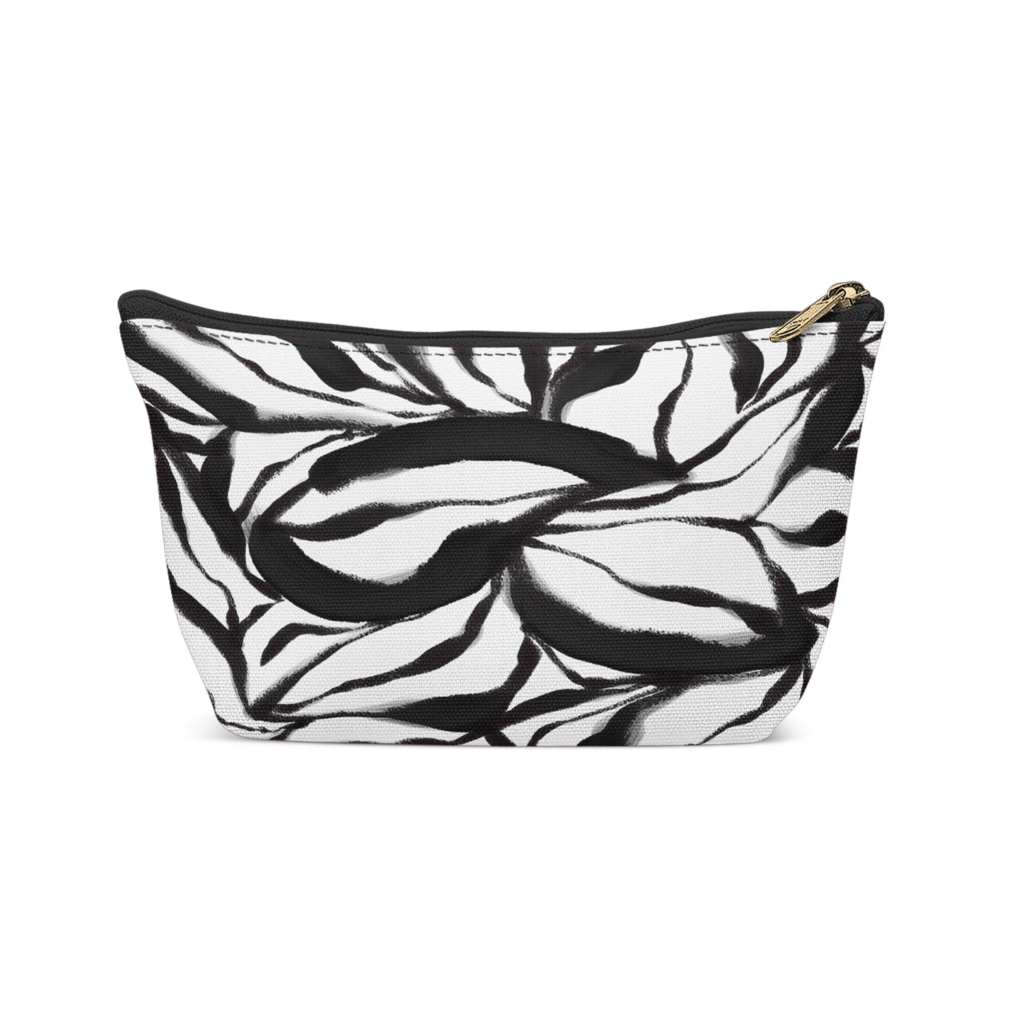 Black and White Botanical Art Makeup Bag