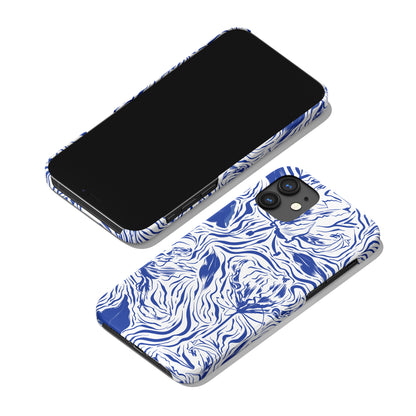 Blue Swirl Abstract Pattern iPhone Case