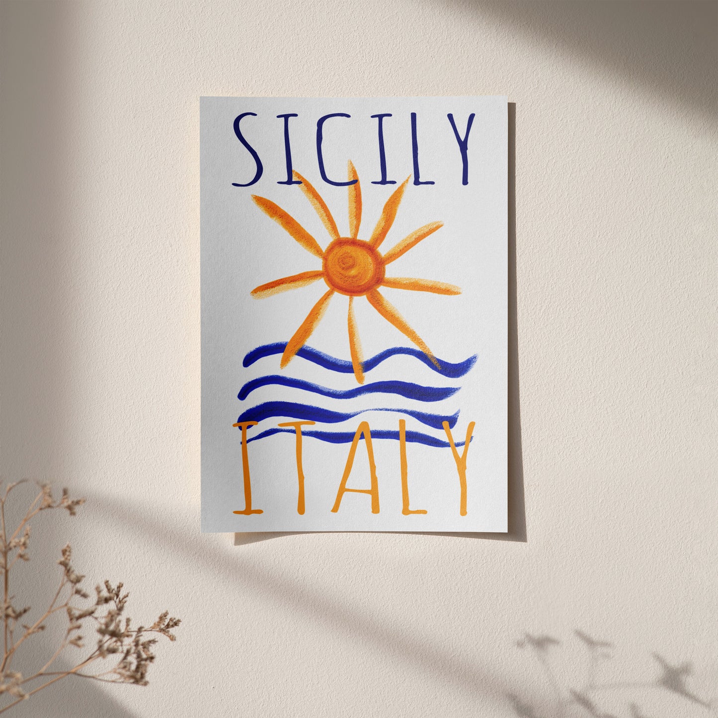 Sicily Italy Travel Aesthetic Poster