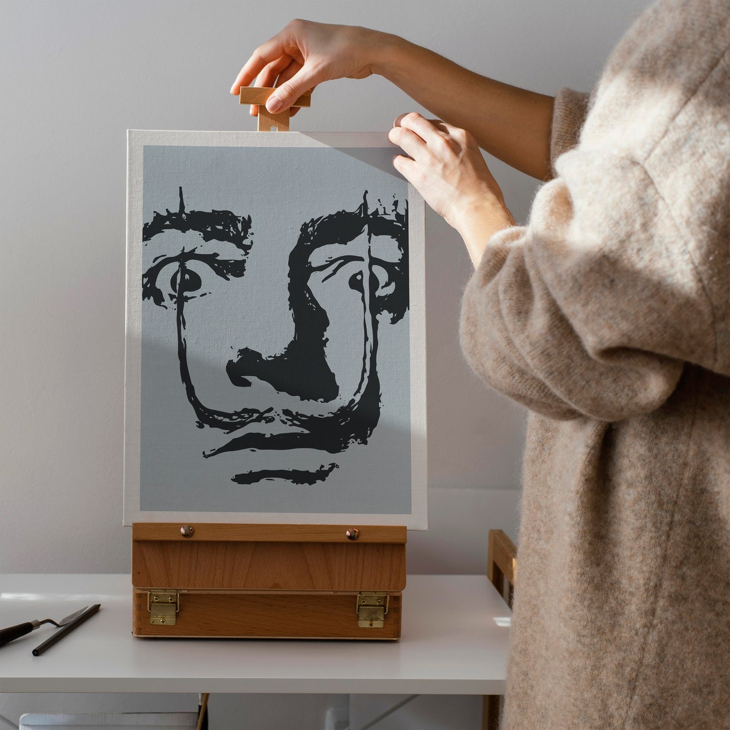 Salvador Dali Portrait Canvas Print