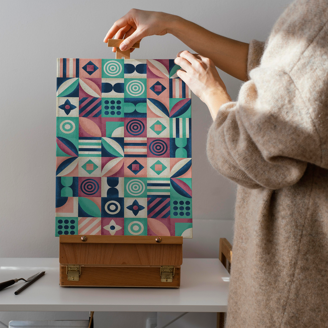 Colorful Bauhaus Inspired Canvas Print