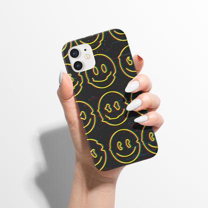 Black Dripping Smiley iPhone Case
