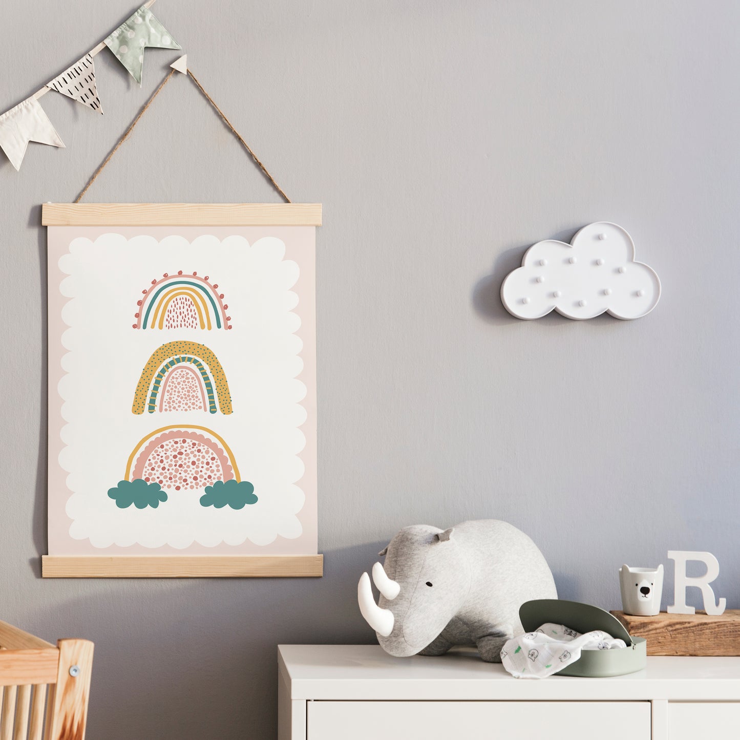 Boho Rainbows Poster