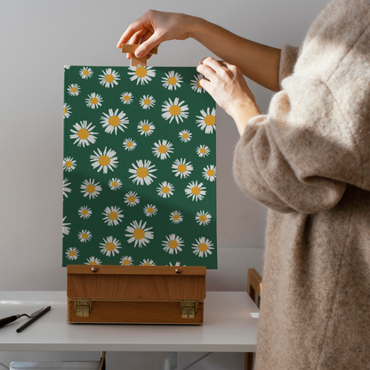 Green Meadow with Daisies Canvas Print