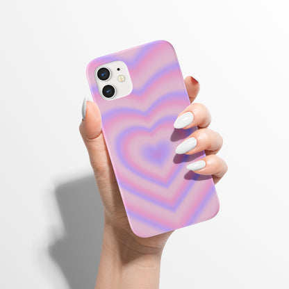 Pink Psychodelic Swirl Heart iPhone Case