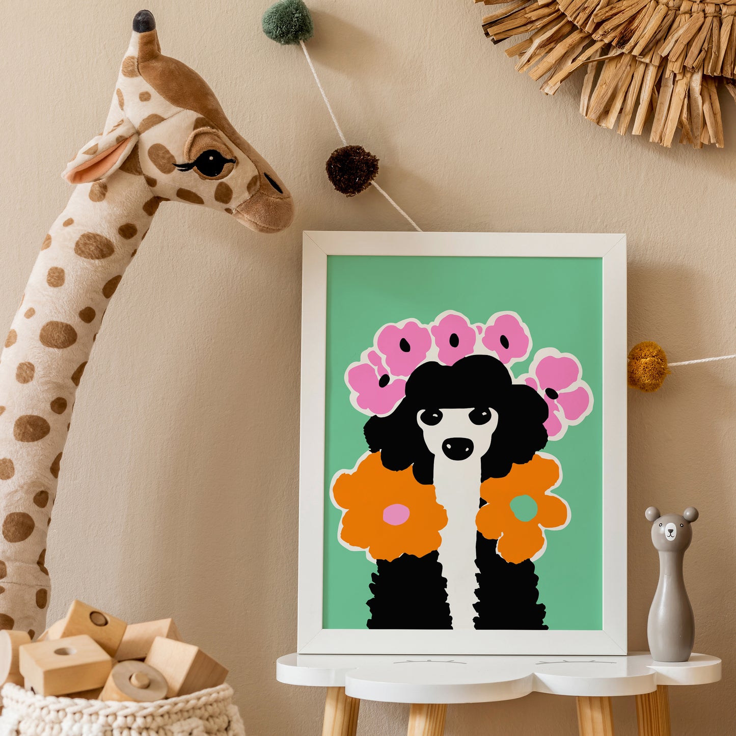 Frida Khalo Poodle Dog Poster