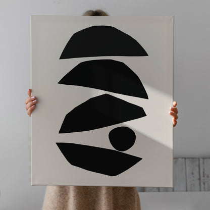 Black Geometric Shapes Canvas Print