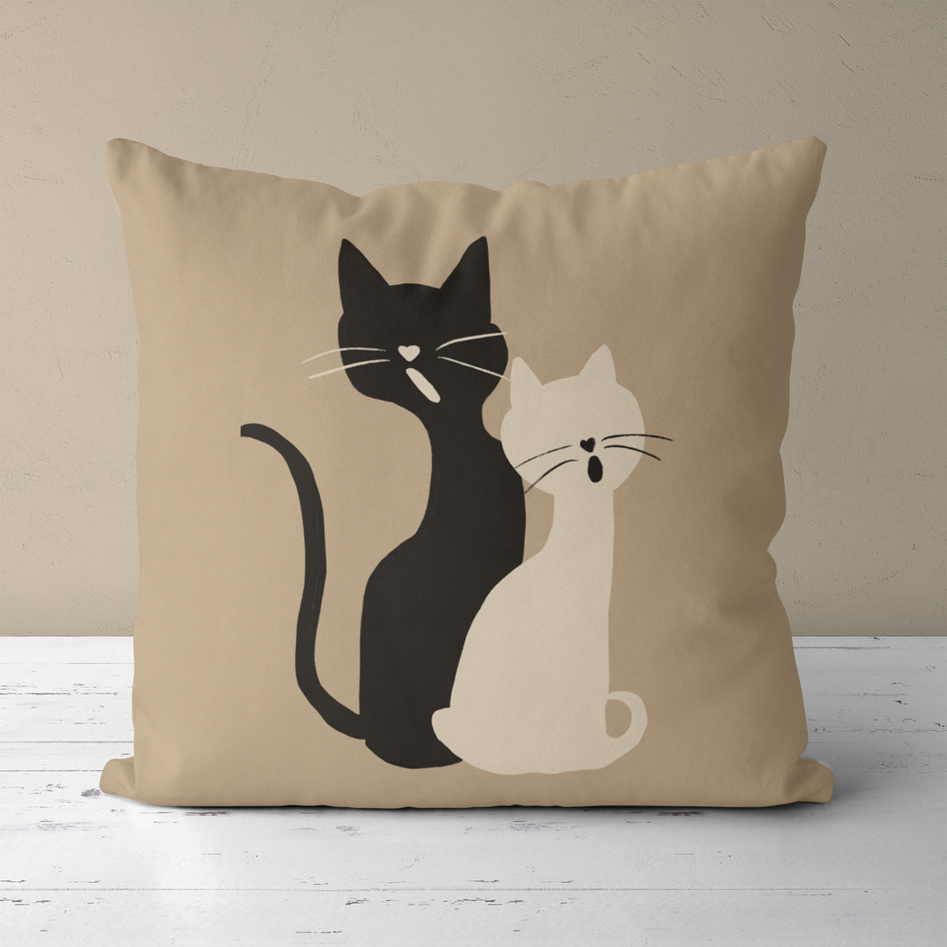 Cats Musical, Singing Cats, Cat Lover Throw Pillow