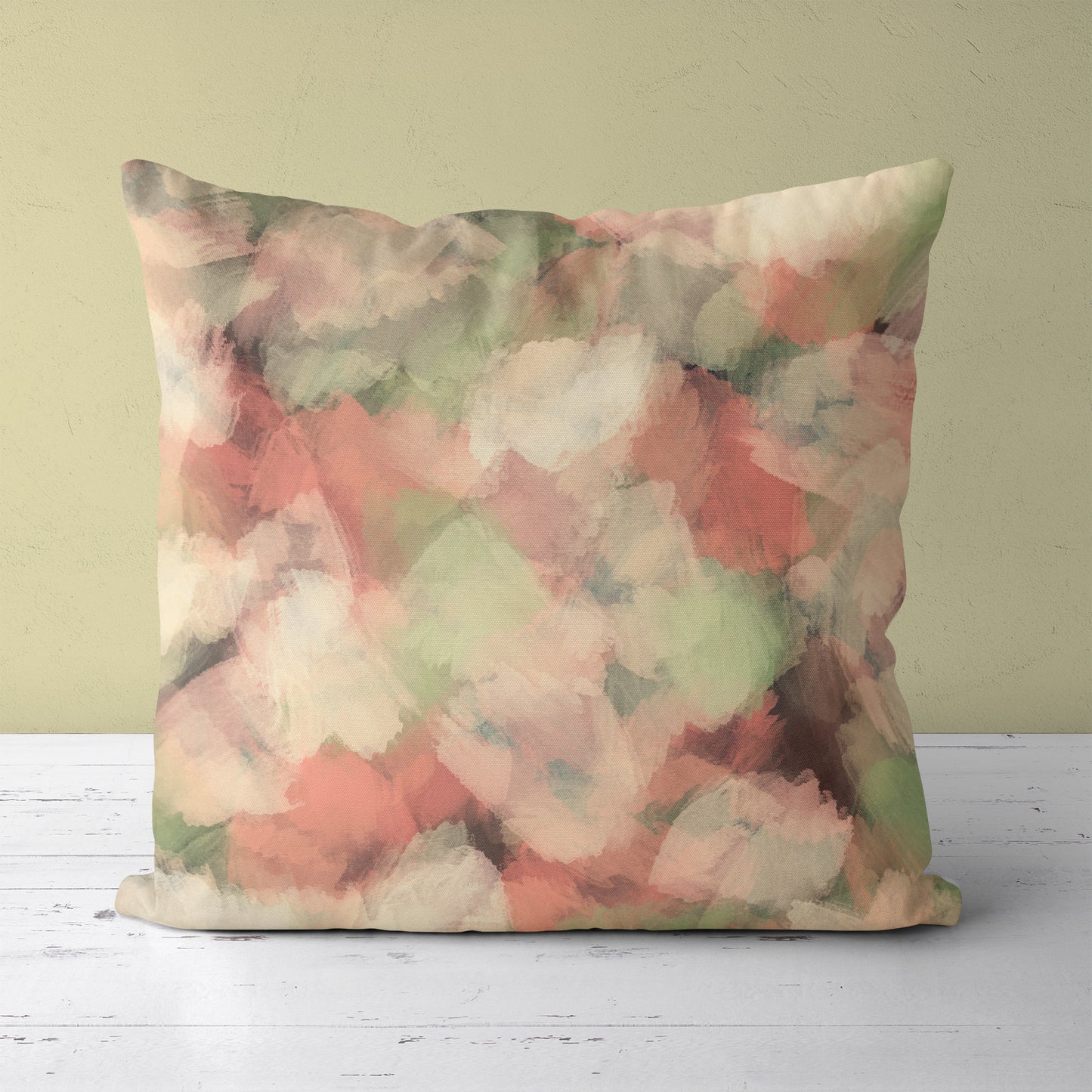 Fuzzy Flowers Vintage Painting Throw Pillow