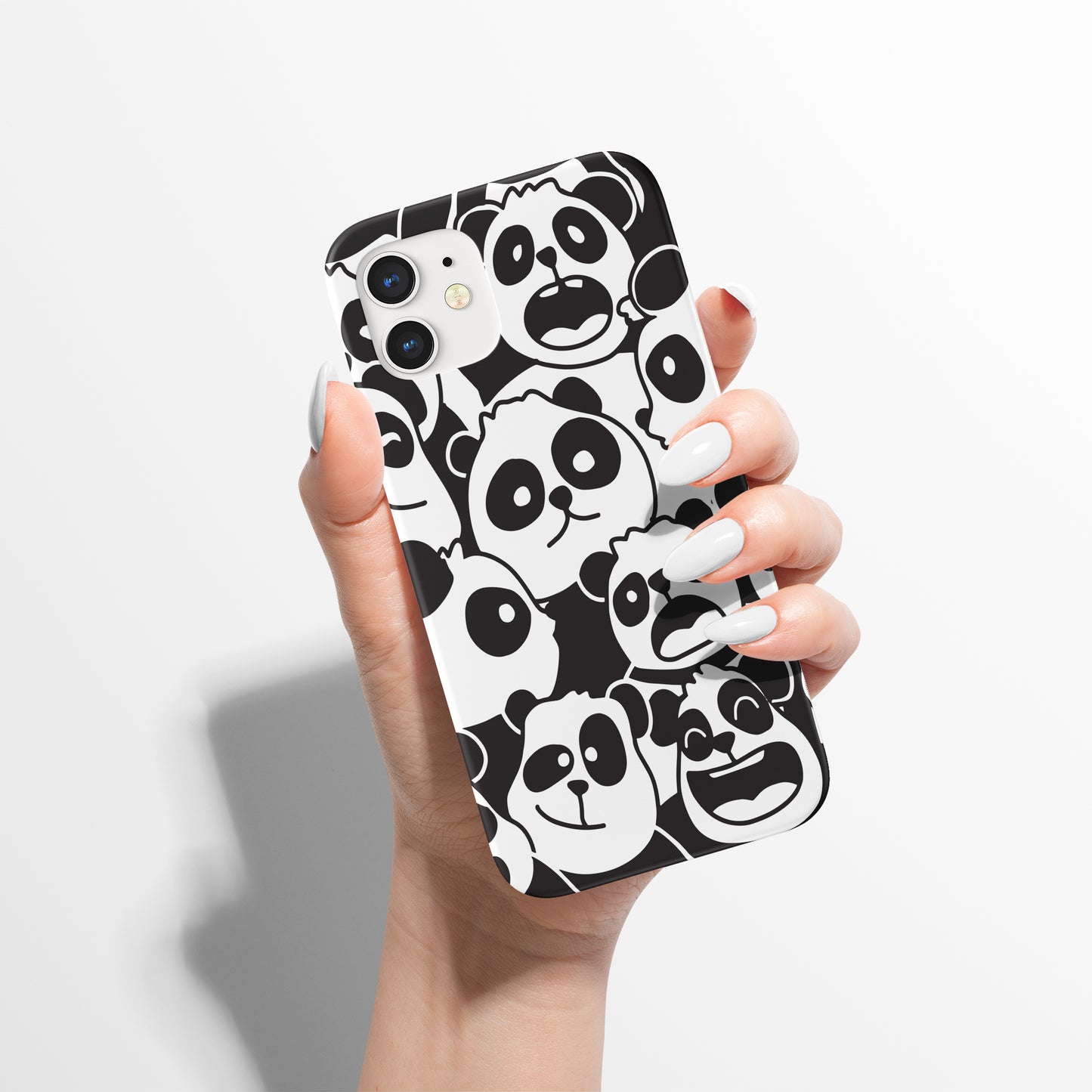 Cute Black and White Panda Pattern iPhone Case