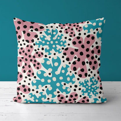 Floral Dots Pattern Throw Pillow