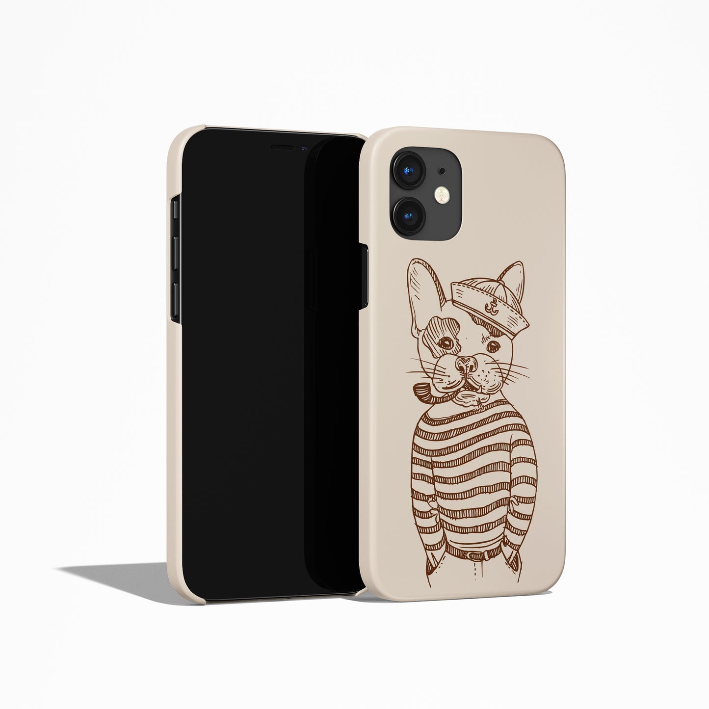 Beige Funny Pug Dog iPhone Case