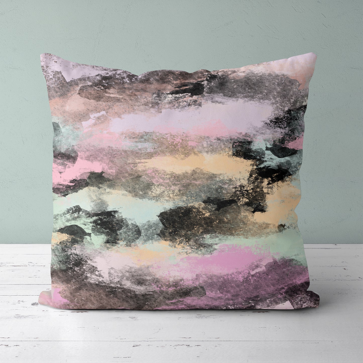 Colorful Paintbrush Abstract Throw Pillow