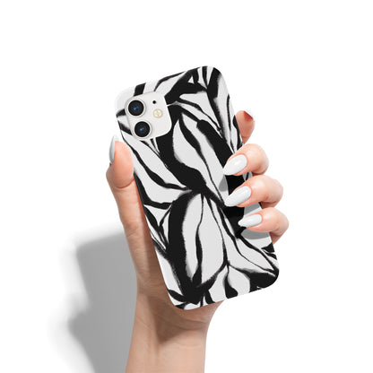 Black and White Abstract Floral iPhone Case