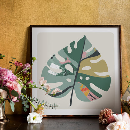 Colorful Monstera Leaf Print