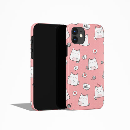 Pink Cute Kitty Cats iPhone Case