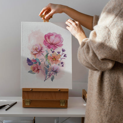 Handdrawn Flower Bouquet Canvas Print