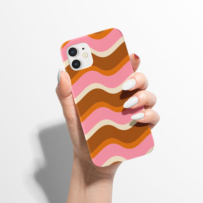 Retro 70s Wavy Pattern iPhone Case