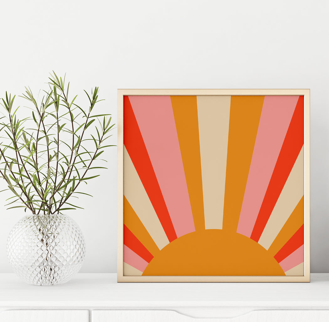 70s Inspired Sun Print - Shop posters, Art prints, Laptop Sleeves, Phone case and more Online!