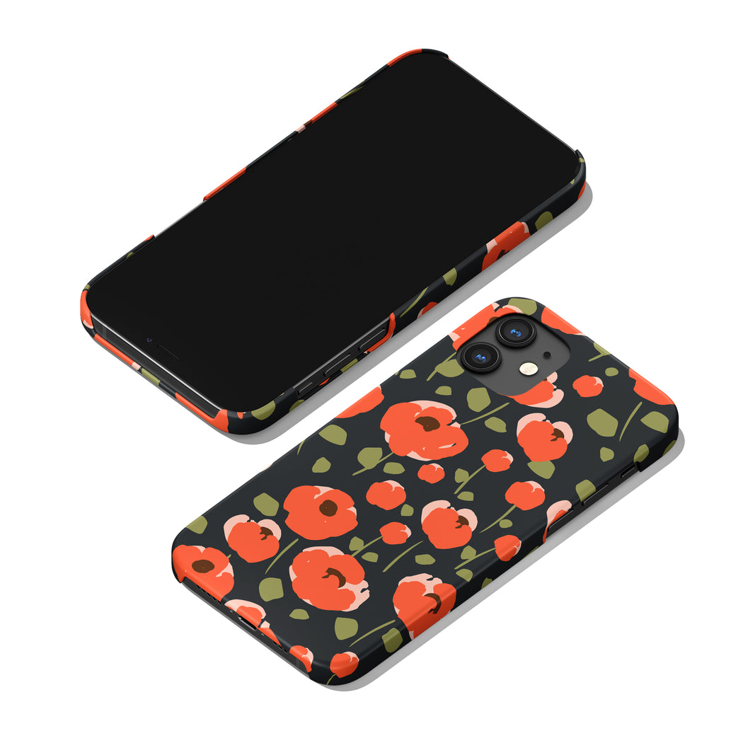 Red Poppies Floral Pattern iPhone Case