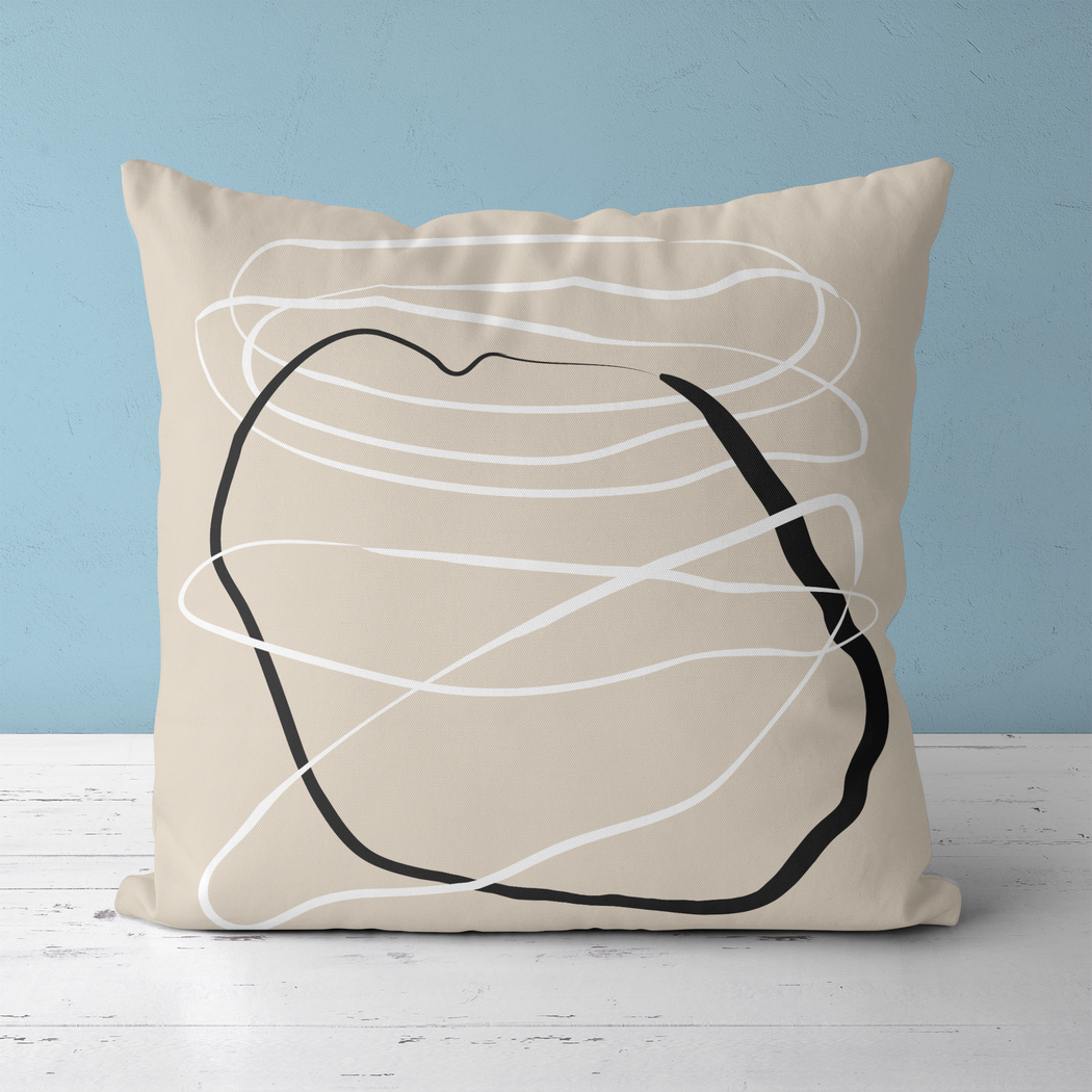 Scandinavian Line Art Throw Pillow