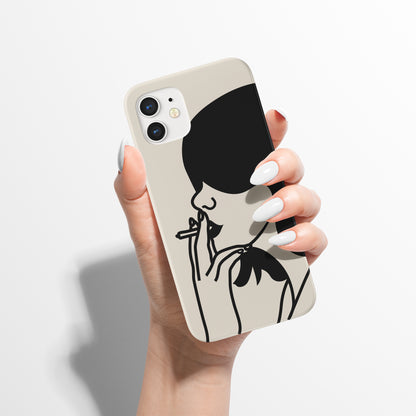 Aesthetic Smoking Girl iPhone Case