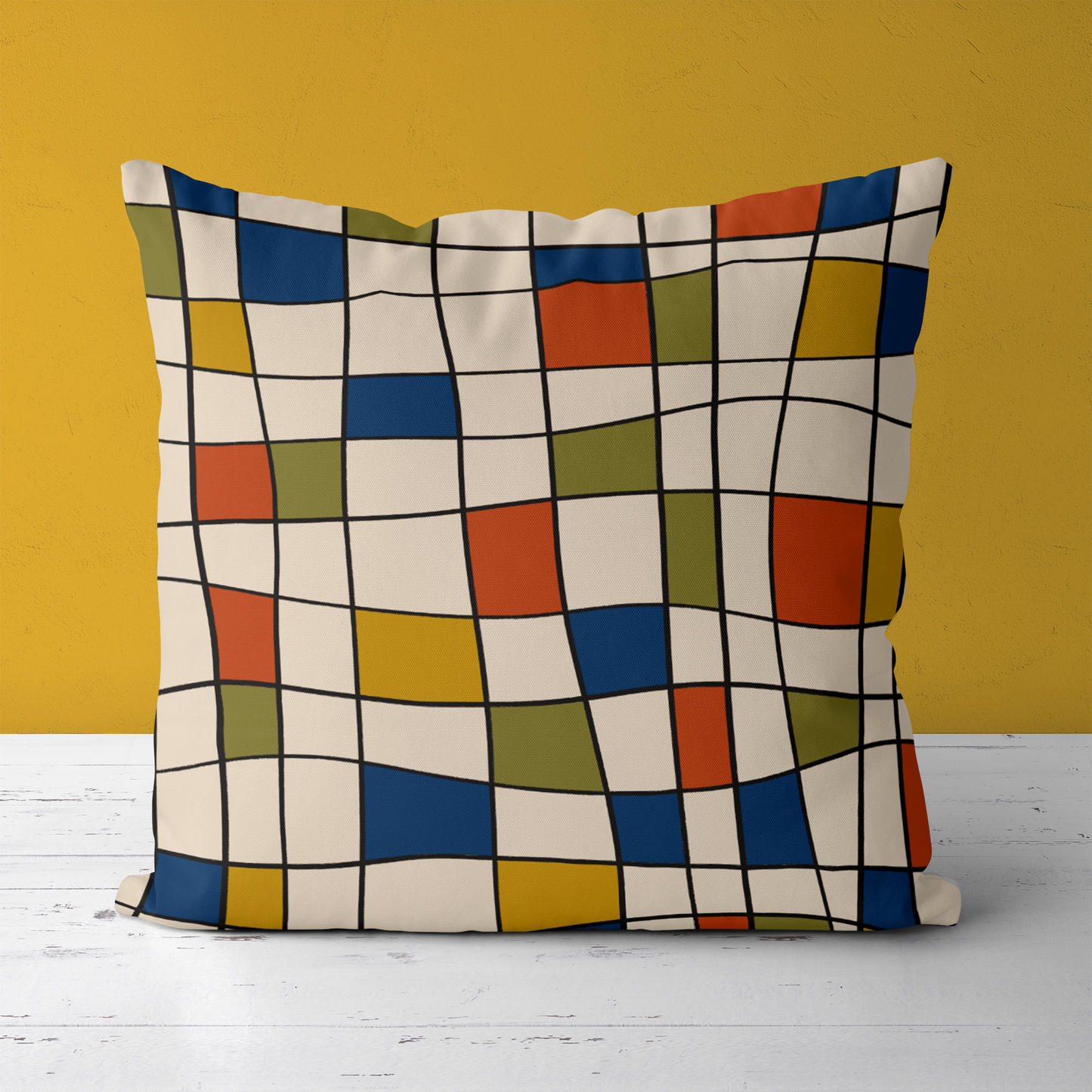 Bauhaus Mondrian Abstract Throw Pillow