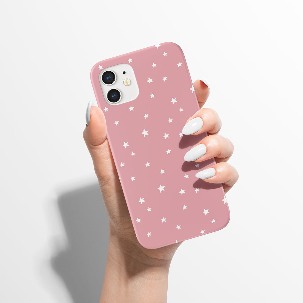 Pink Minimalist Stars iPhone Case