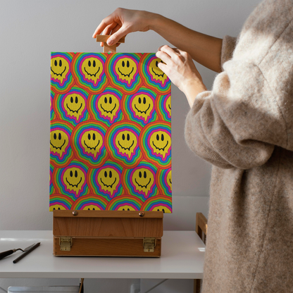 Groovy Psychodelic Smiling Faces Canvas Print