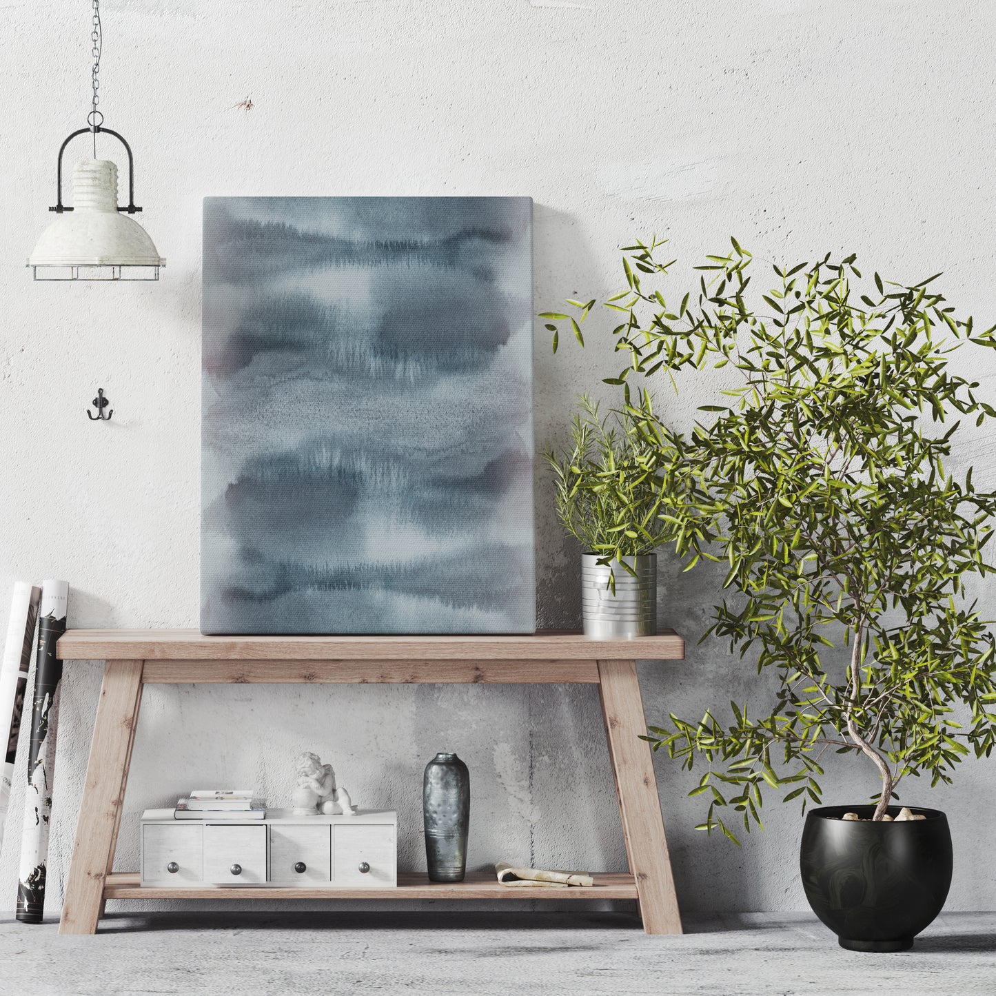 Blue Abstract Painting Canvas Print