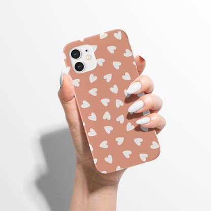 Tiny Cute Hearts Neutral iPhone Case
