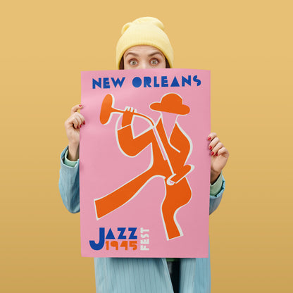 Pink Jazz Fest in Louisiana Poster