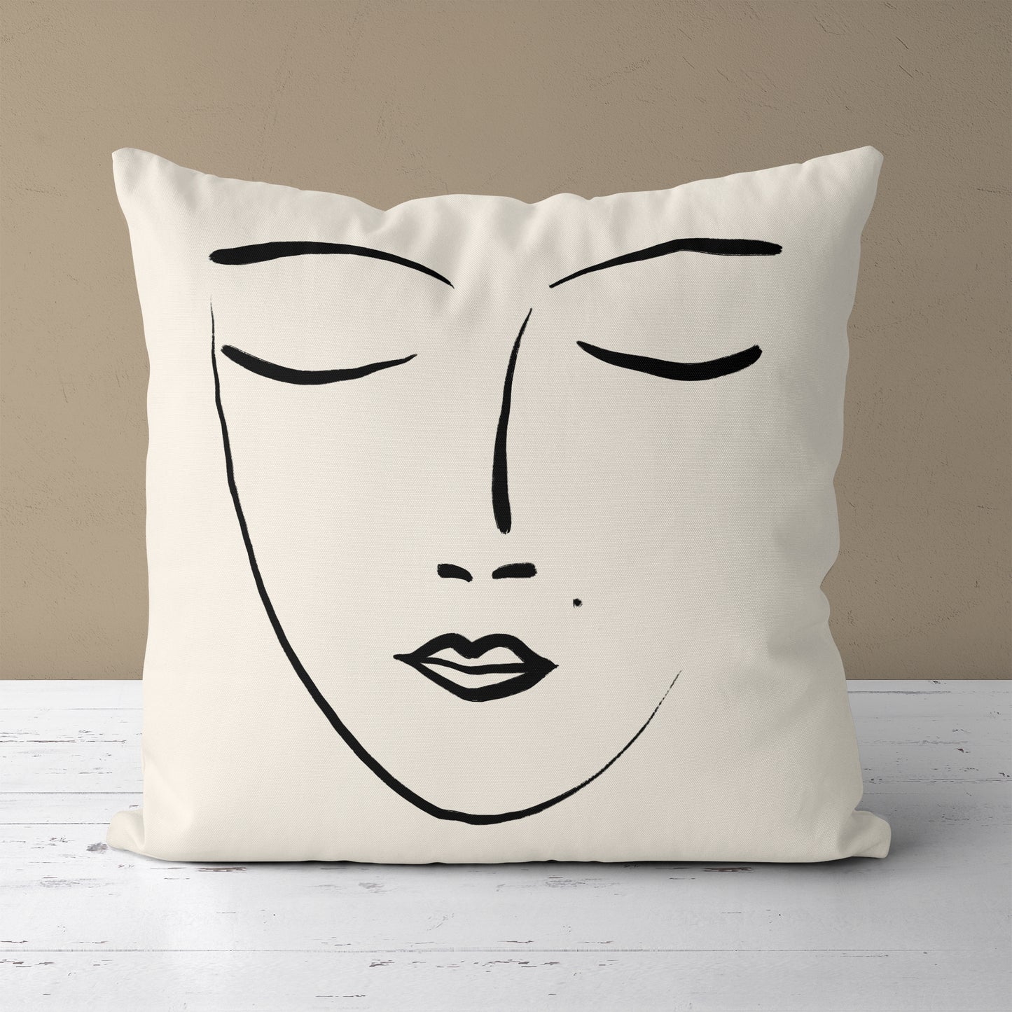 Rustic Throw Pillow with Woman