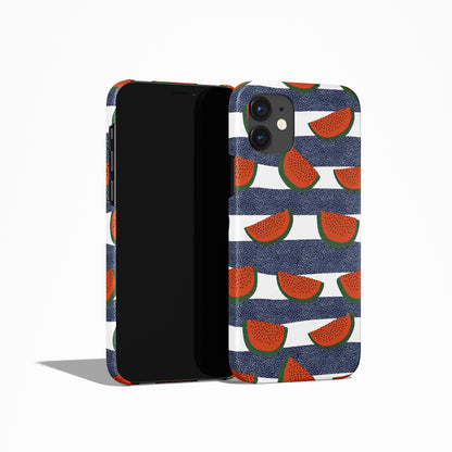 Striped Watermelon Fruit Pattern iPhone Case