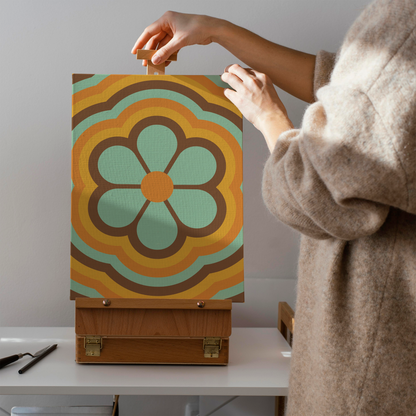 Retro 70s Hippie Flower Canvas Print