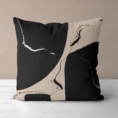 Modern Black Blocks Throw Pillow