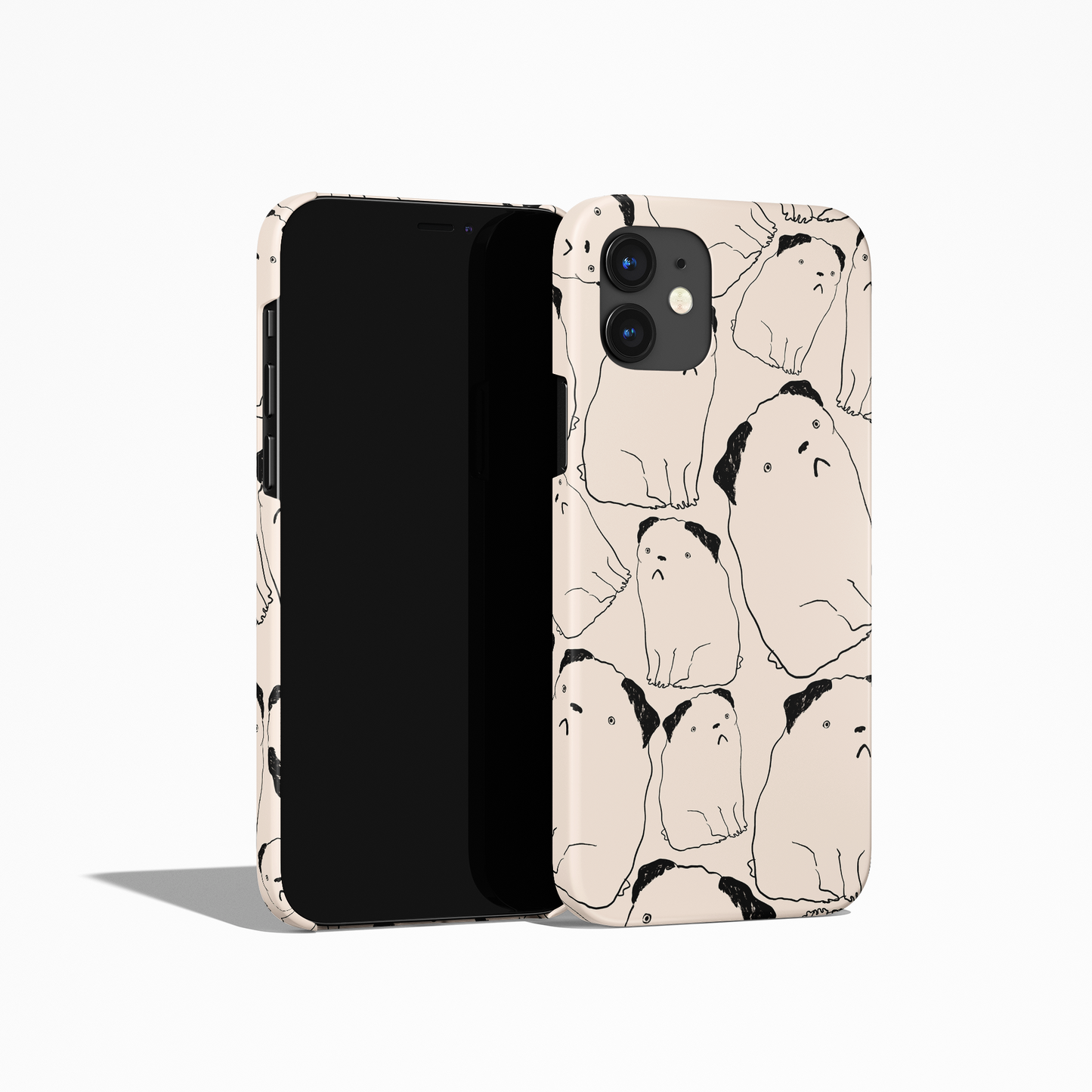 Pug Dog Line Art Minimalist Pattern iPhone Case