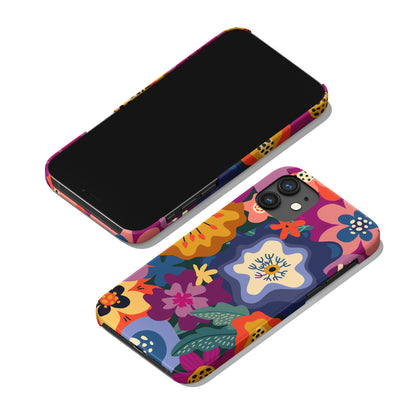 Retro Colorful Flowers iPhone Case