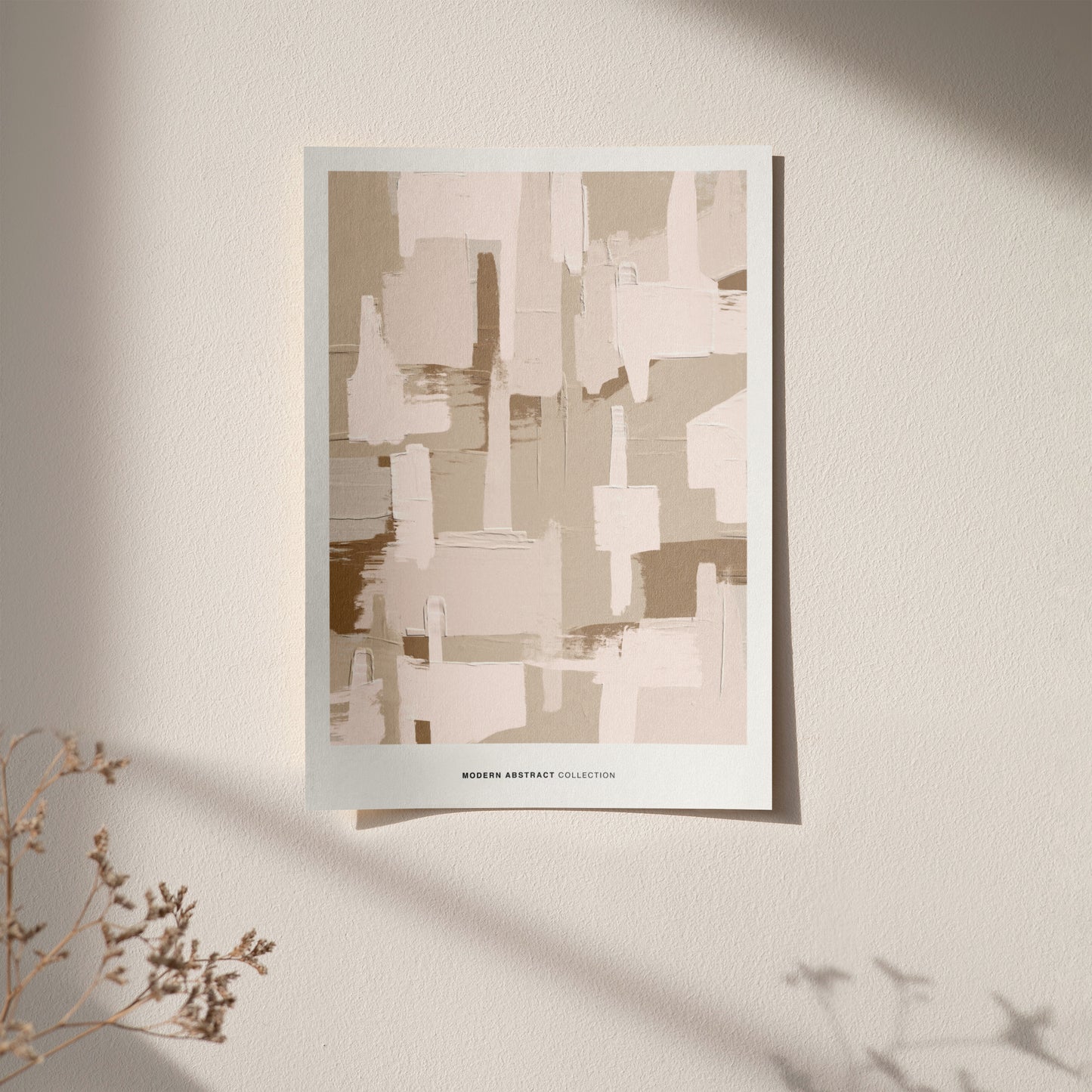 Beige Modern Abstract Painting Print