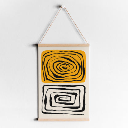 Black and Yellow Abstract Painting Poster