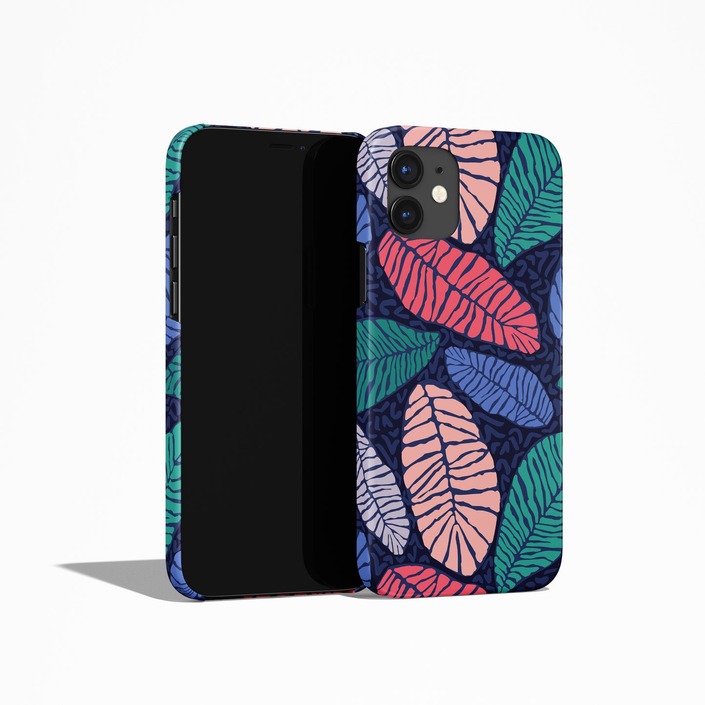 Blue Abstract Leaves iPhone Case