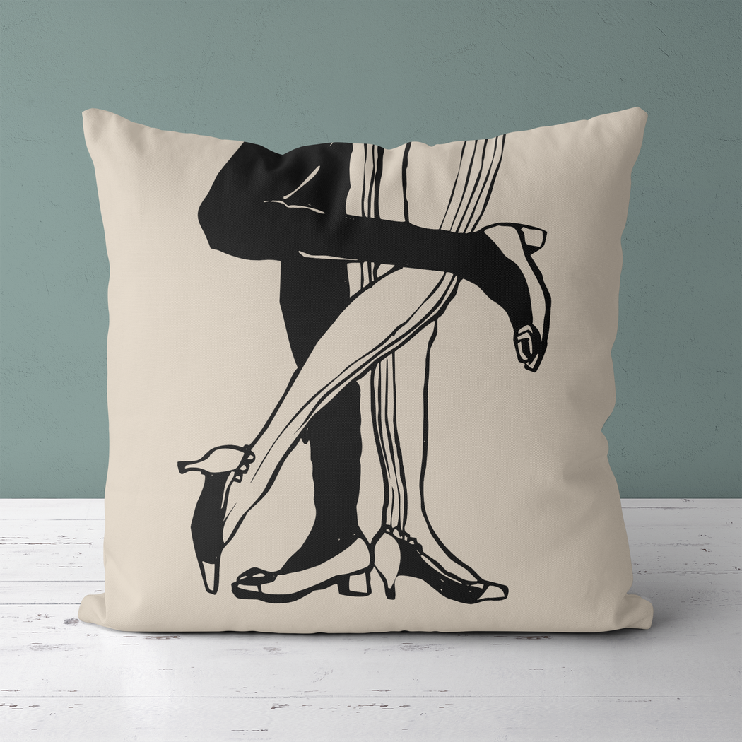 Swing Jazz Night Dancer Throw Pillow