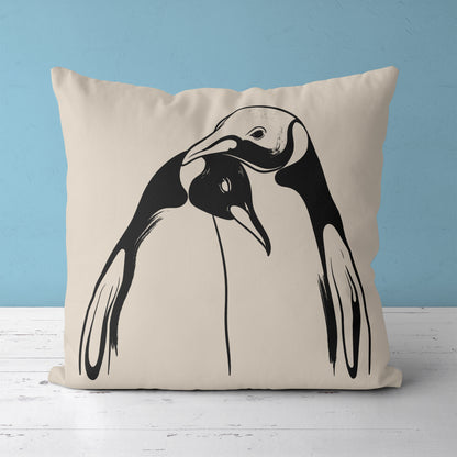 Penguins Love, Cute Animal Throw Pillow